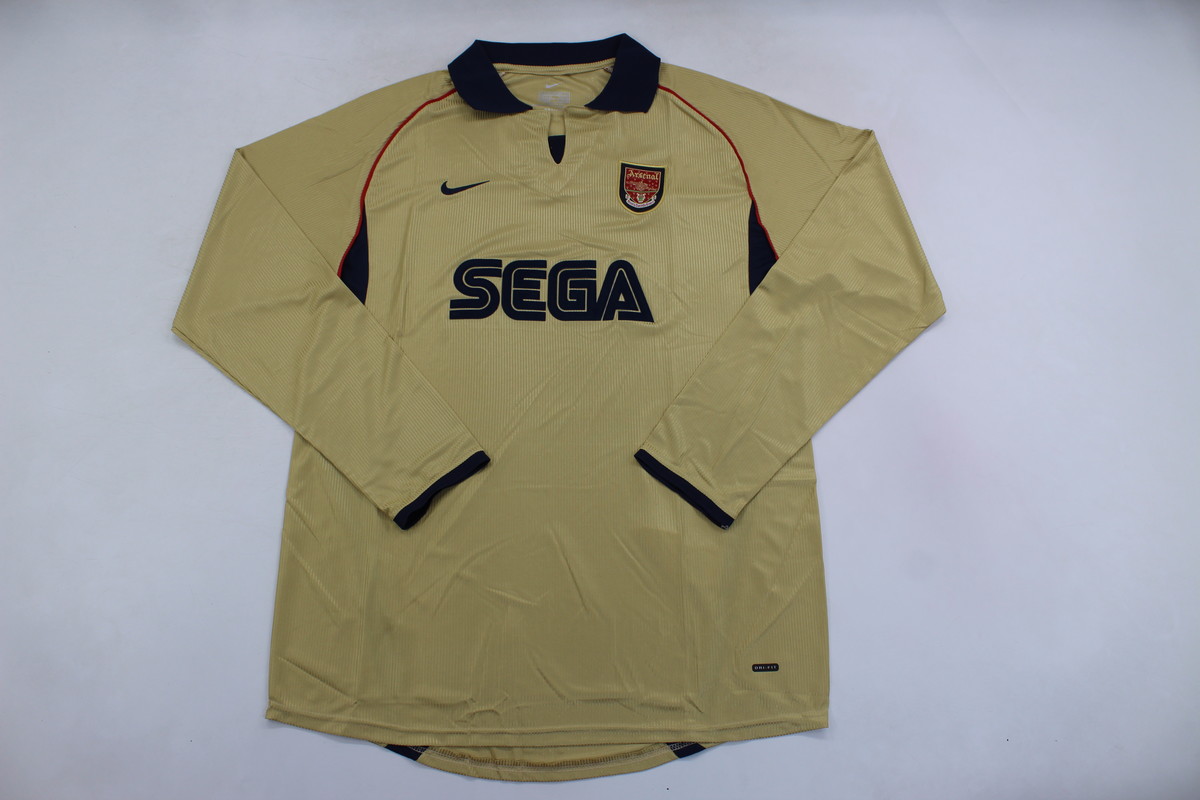 AAA Quality Arsenal 01/02 Away Golden Long Soccer Jersey